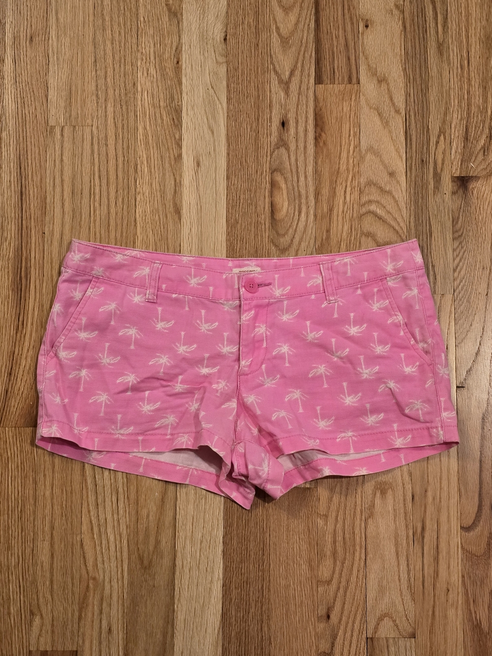Mossimo Supply Co. Pink Palm-Print Jean Shorts